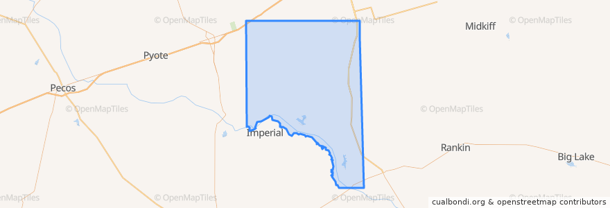 Mapa de ubicacion de Crane County.