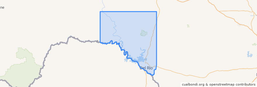 Mapa de ubicacion de Val Verde County.