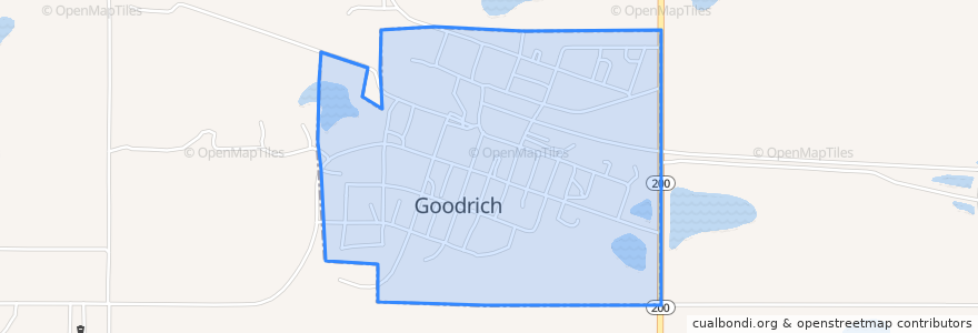 Mapa de ubicacion de Goodrich.