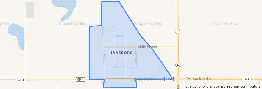 Mapa de ubicacion de Hansboro.