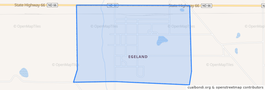 Mapa de ubicacion de Egeland.