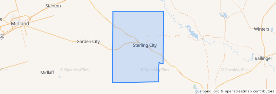 Mapa de ubicacion de Sterling County.