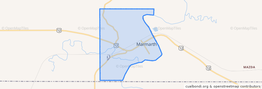 Mapa de ubicacion de Marmarth.
