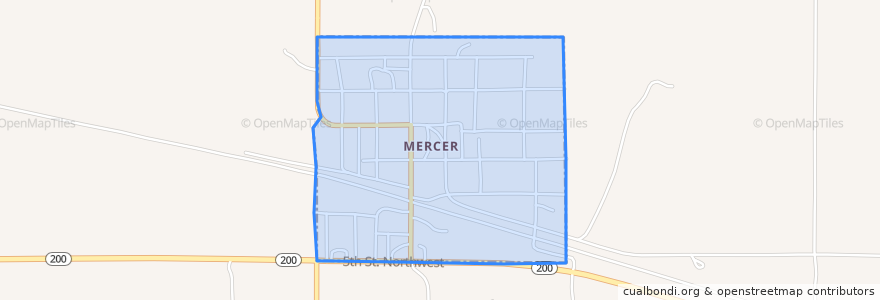 Mapa de ubicacion de Mercer.