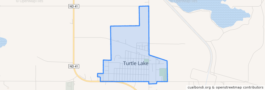 Mapa de ubicacion de Turtle Lake.