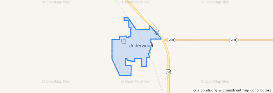 Mapa de ubicacion de Underwood.