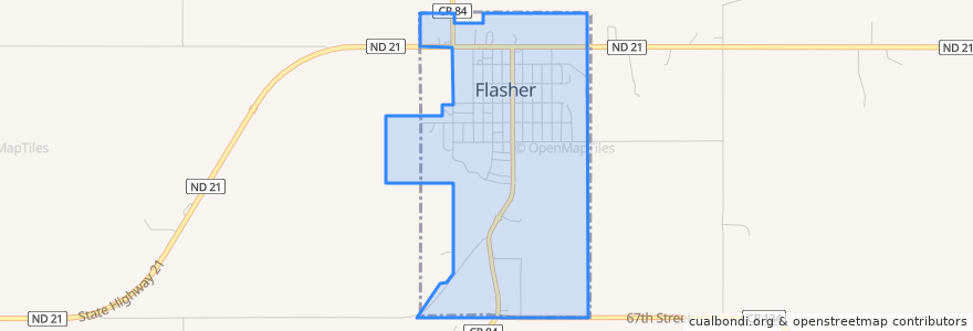 Mapa de ubicacion de Flasher.
