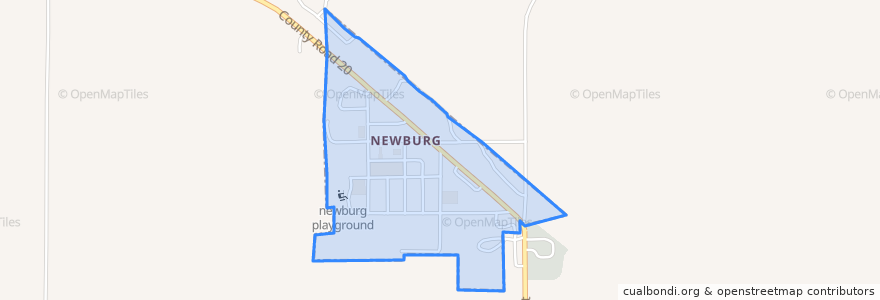 Mapa de ubicacion de Newburg.