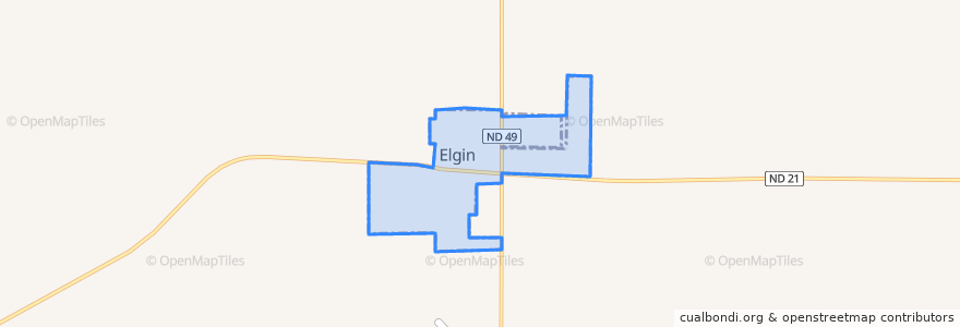 Mapa de ubicacion de Elgin.