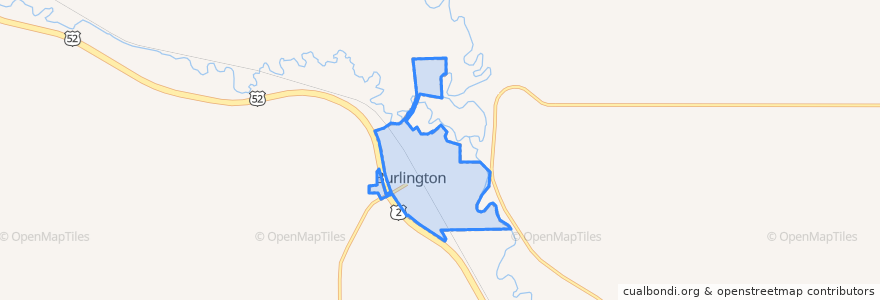 Mapa de ubicacion de Burlington.