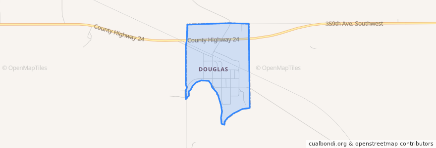 Mapa de ubicacion de Douglas.