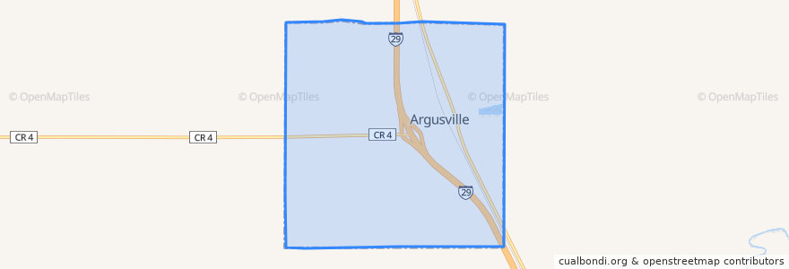 Mapa de ubicacion de Argusville.