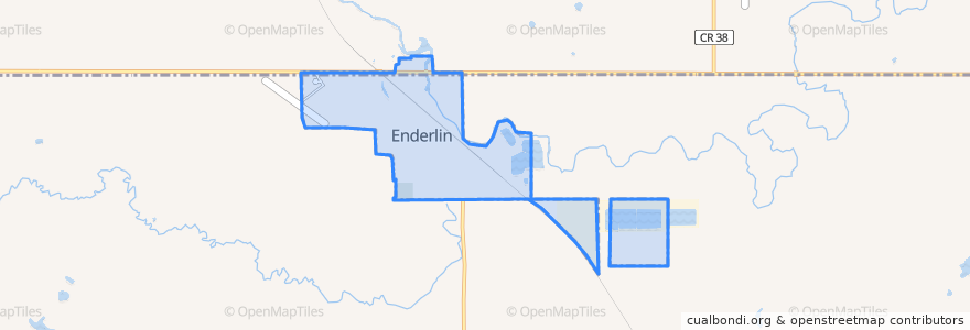 Mapa de ubicacion de Enderlin.
