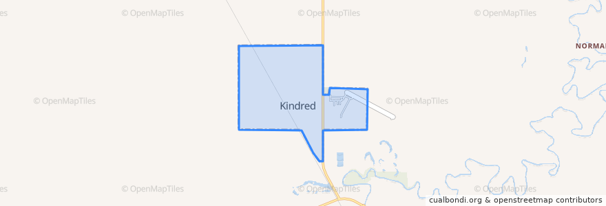 Mapa de ubicacion de Kindred.