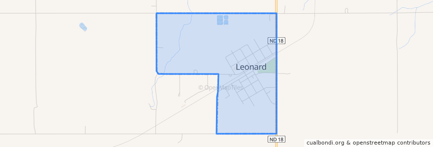 Mapa de ubicacion de Leonard.