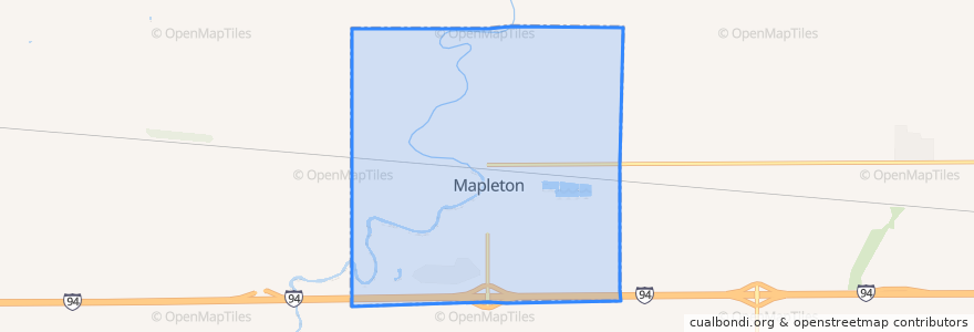 Mapa de ubicacion de Mapleton.