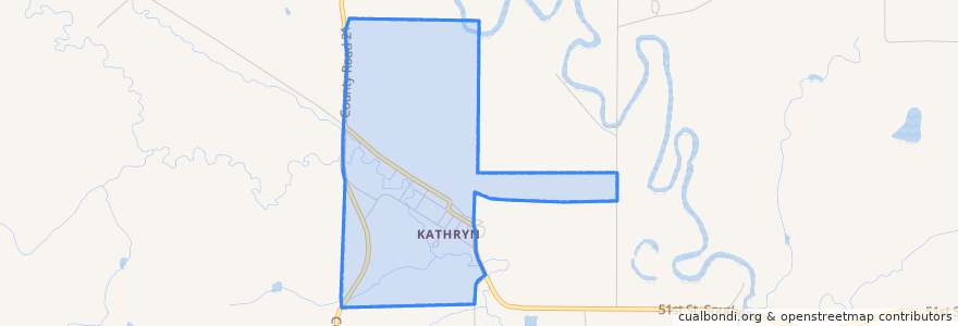 Mapa de ubicacion de Kathryn.