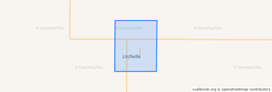 Mapa de ubicacion de Litchville.