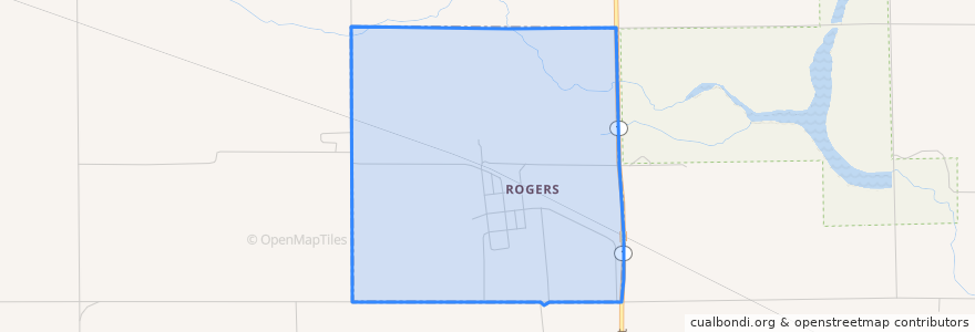 Mapa de ubicacion de Rogers.