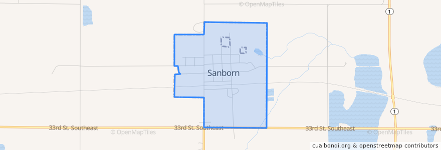 Mapa de ubicacion de Sanborn.