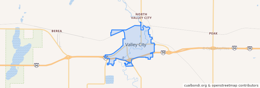 Mapa de ubicacion de Valley City.