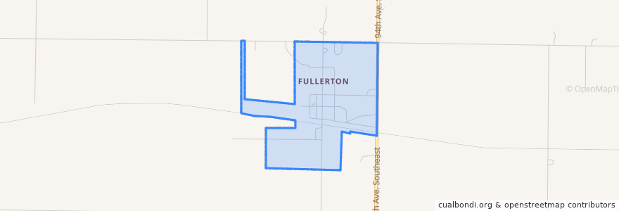 Mapa de ubicacion de Fullerton.