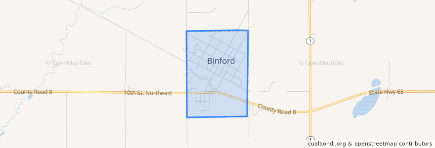 Mapa de ubicacion de Binford.