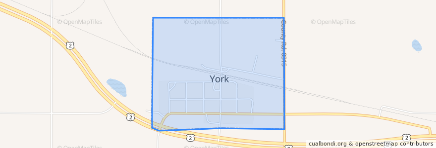 Mapa de ubicacion de York.