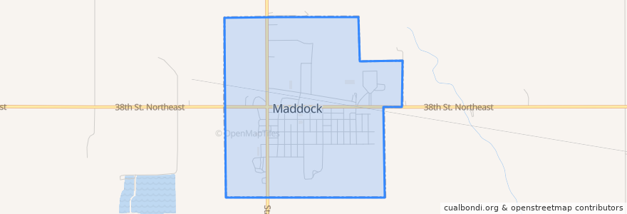 Mapa de ubicacion de Maddock.