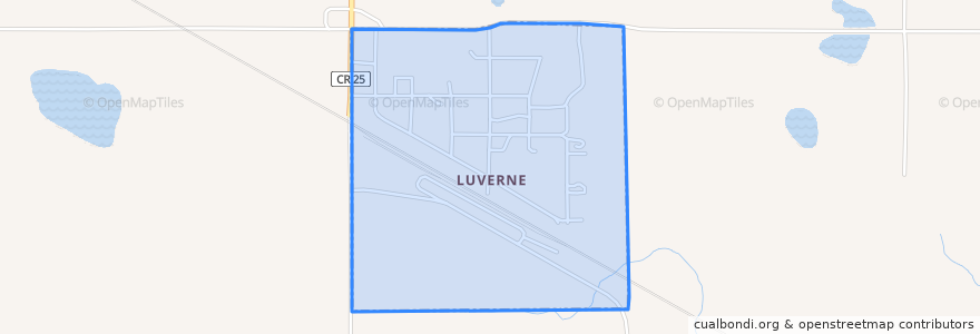 Mapa de ubicacion de Luverne.