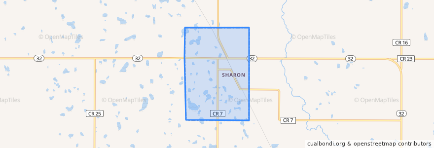 Mapa de ubicacion de Sharon.