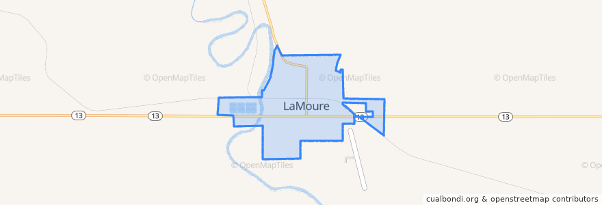 Mapa de ubicacion de LaMoure.