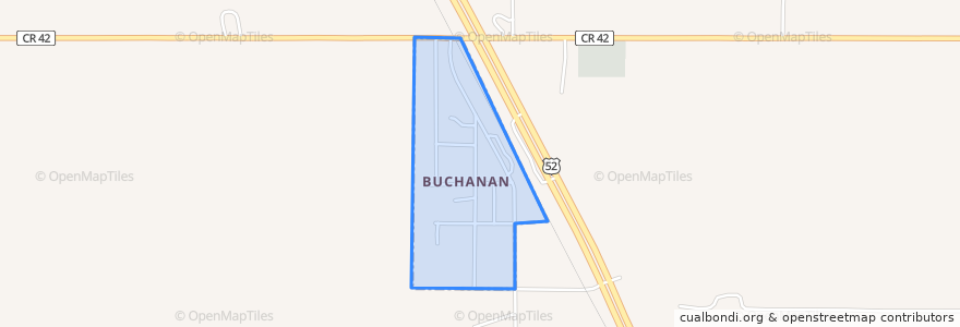 Mapa de ubicacion de Buchanan.