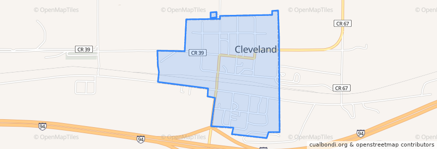 Mapa de ubicacion de Cleveland.