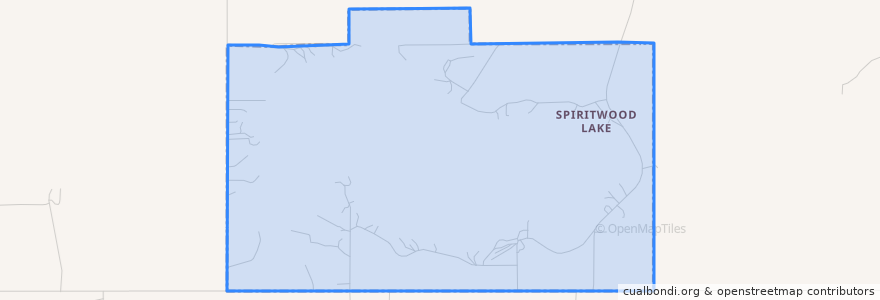 Mapa de ubicacion de Spiritwood Lake.