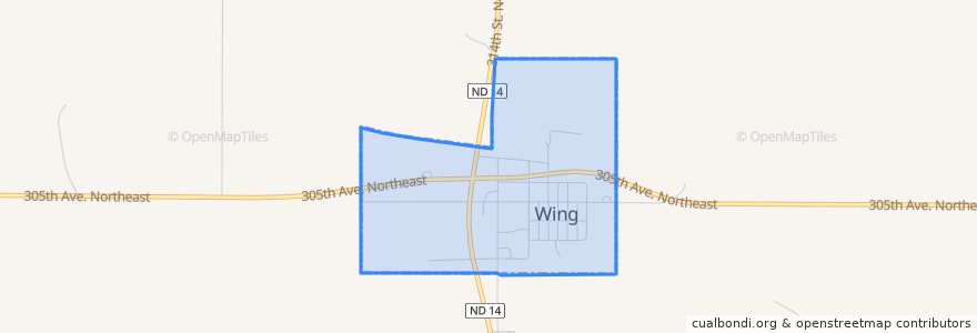 Mapa de ubicacion de Wing.