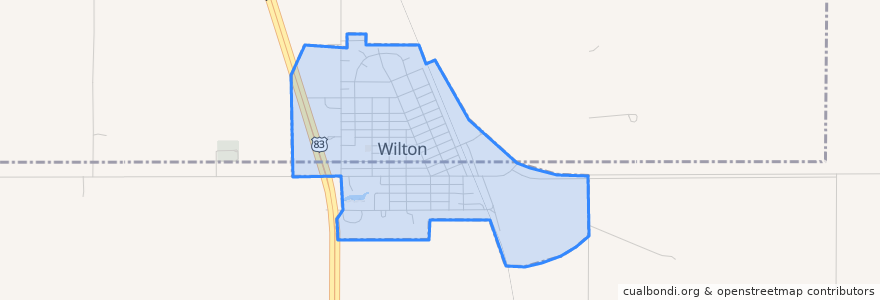 Mapa de ubicacion de Wilton.