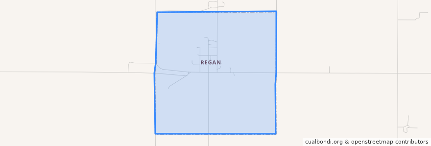 Mapa de ubicacion de Regan.