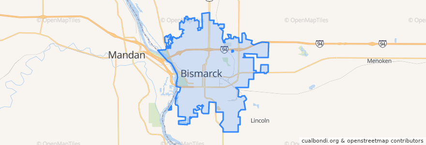 Mapa de ubicacion de Bismarck.