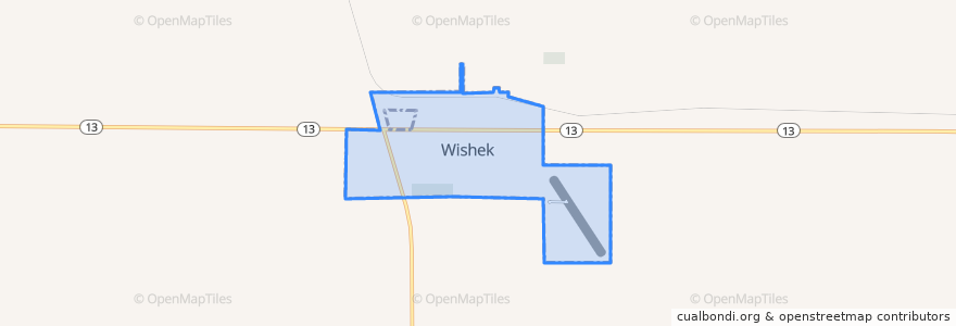 Mapa de ubicacion de Wishek.