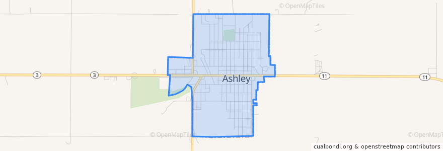 Mapa de ubicacion de Ashley.