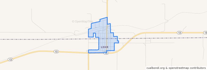 Mapa de ubicacion de Lehr.