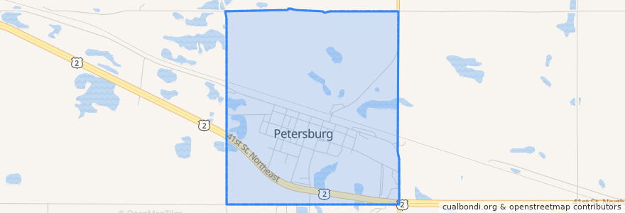 Mapa de ubicacion de Petersburg.