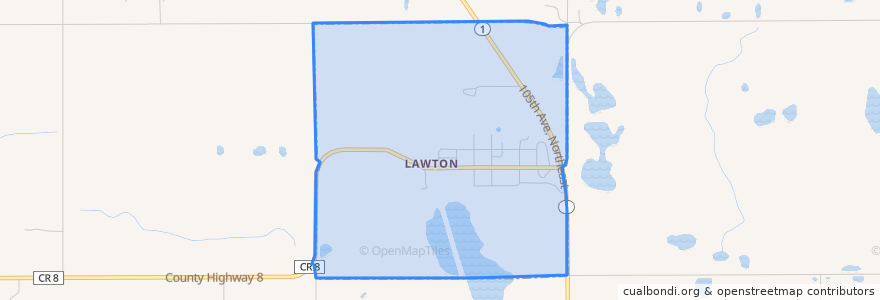 Mapa de ubicacion de Lawton.