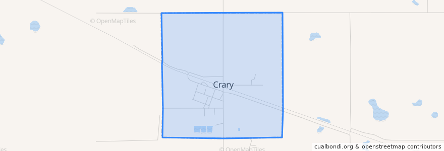 Mapa de ubicacion de Crary.