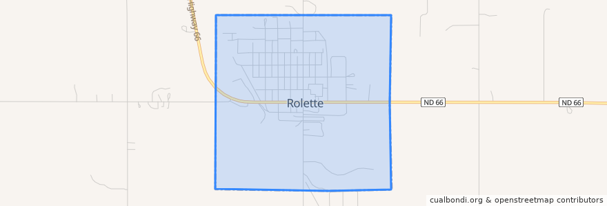 Mapa de ubicacion de Rolette.