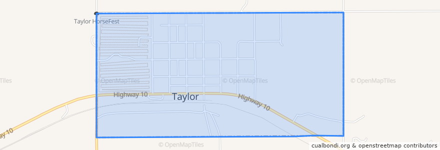 Mapa de ubicacion de Taylor.