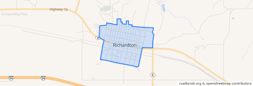 Mapa de ubicacion de Richardton.