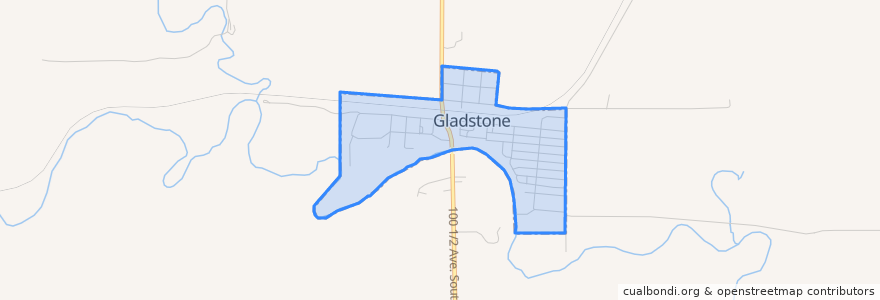 Mapa de ubicacion de Gladstone.