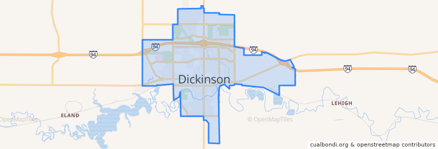 Mapa de ubicacion de Dickinson.